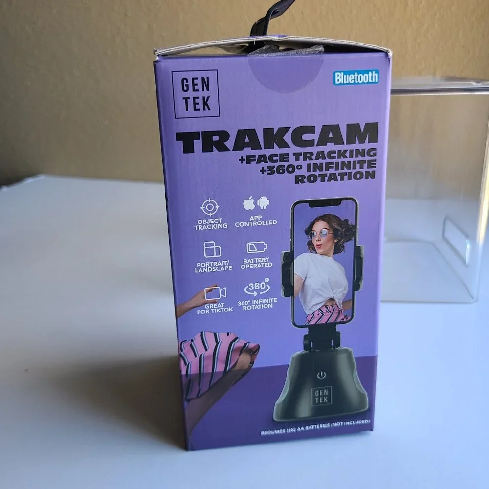 TRAKCAM - Face Tracking. Bluetooth Interactive Phone Stand with 360° for videos